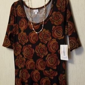 LuLaRoe Ana Dress Beautiful Orange Roses